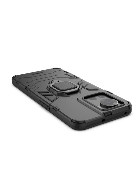Ring Armor šarvuotas hibridinis korpuso dangtelis + magnetinis laikiklis OnePlus Ace juodas