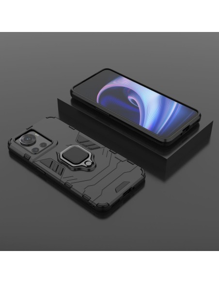 Ring Armor šarvuotas hibridinis korpuso dangtelis + magnetinis laikiklis OnePlus Ace juodas