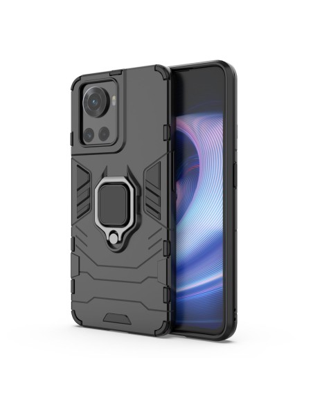 Ring Armor šarvuotas hibridinis korpuso dangtelis + magnetinis laikiklis OnePlus Ace juodas