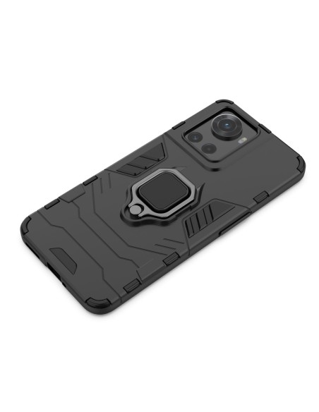 Ring Armor šarvuotas hibridinis korpuso dangtelis + magnetinis laikiklis OnePlus Ace juodas