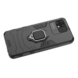 Ring Armor šarvuotas hibridinis korpuso dangtelis + magnetinis laikiklis Realme Narzo 50A juodas