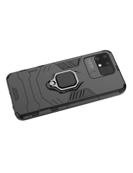 Ring Armor šarvuotas hibridinis korpuso dangtelis + magnetinis laikiklis Realme Narzo 50A juodas Ring Armor šarvuotas hibridinis korpuso dangtelis + magnetinis laikiklis Realme Narzo 50A juodas