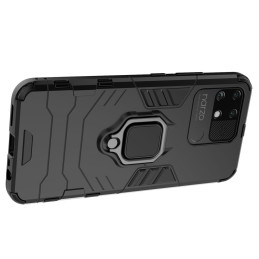 Ring Armor šarvuotas hibridinis korpuso dangtelis + magnetinis laikiklis Realme Narzo 50A juodas