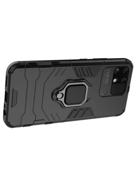 Ring Armor šarvuotas hibridinis korpuso dangtelis + magnetinis laikiklis Realme Narzo 50A juodas Ring Armor šarvuotas hibridinis korpuso dangtelis + magnetinis laikiklis Realme Narzo 50A juodas