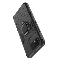 Ring Armor šarvuotas hibridinis korpuso dangtelis + magnetinis laikiklis Realme Narzo 50A juodas
