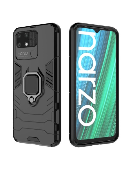 Ring Armor šarvuotas hibridinis korpuso dangtelis + magnetinis laikiklis Realme Narzo 50A juodas Ring Armor šarvuotas hibridinis korpuso dangtelis + magnetinis laikiklis Realme Narzo 50A juodas