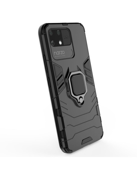 Ring Armor šarvuotas hibridinis korpuso dangtelis + magnetinis laikiklis Realme Narzo 50A juodas Ring Armor šarvuotas hibridinis korpuso dangtelis + magnetinis laikiklis Realme Narzo 50A juodas
