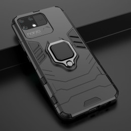 Ring Armor šarvuotas hibridinis korpuso dangtelis + magnetinis laikiklis Realme Narzo 50A juodas
