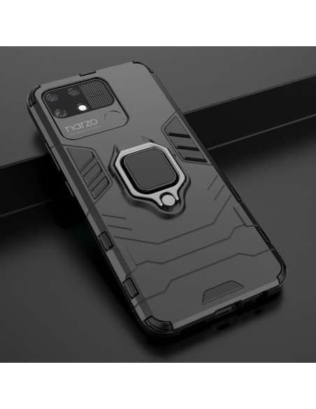 Ring Armor šarvuotas hibridinis korpuso dangtelis + magnetinis laikiklis Realme Narzo 50A juodas Ring Armor šarvuotas hibridinis korpuso dangtelis + magnetinis laikiklis Realme Narzo 50A juodas
