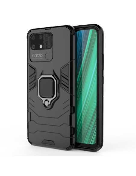 Ring Armor šarvuotas hibridinis korpuso dangtelis + magnetinis laikiklis Realme Narzo 50A juodas Ring Armor šarvuotas hibridinis korpuso dangtelis + magnetinis laikiklis Realme Narzo 50A juodas