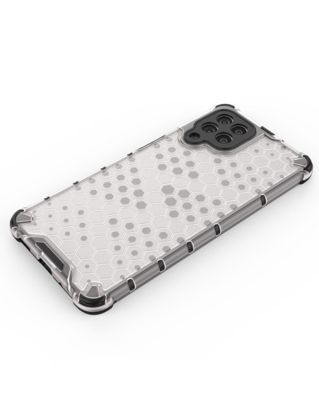 Korinio korpuso šarvuotas dangtelis su gelio rėmeliu, skirtas Samsung Galaxy M53 5G skaidrus