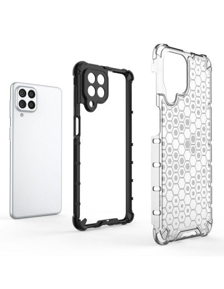 Korinis šarvuotas dėklas su gelio rėmeliu, skirtas Samsung Galaxy M53 5G juodas