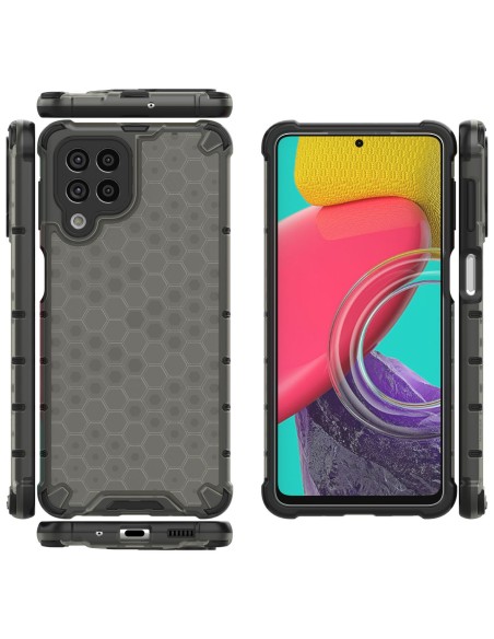 Korinis šarvuotas dėklas su gelio rėmeliu, skirtas Samsung Galaxy M53 5G juodas
