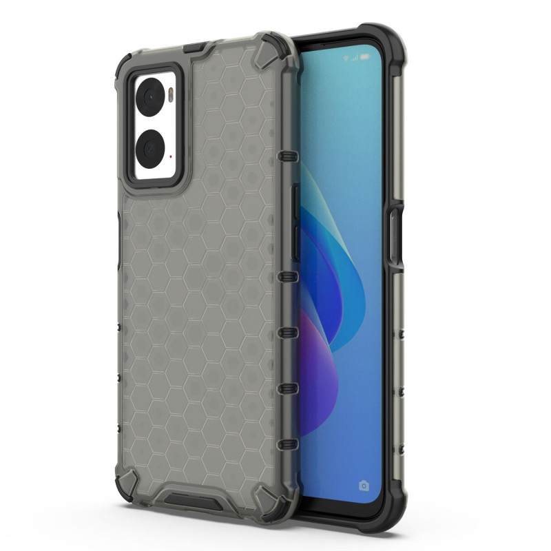 Korinis šarvuotas dėklas su gelio rėmeliu Oppo A76 / Oppo A36 / Realme 9i juodas