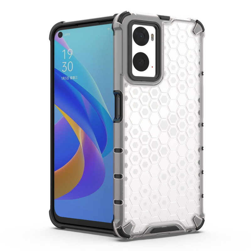 Korinis šarvuotas dėklas su gelio rėmeliu Oppo A76 / Oppo A36 / Realme 9i juodas