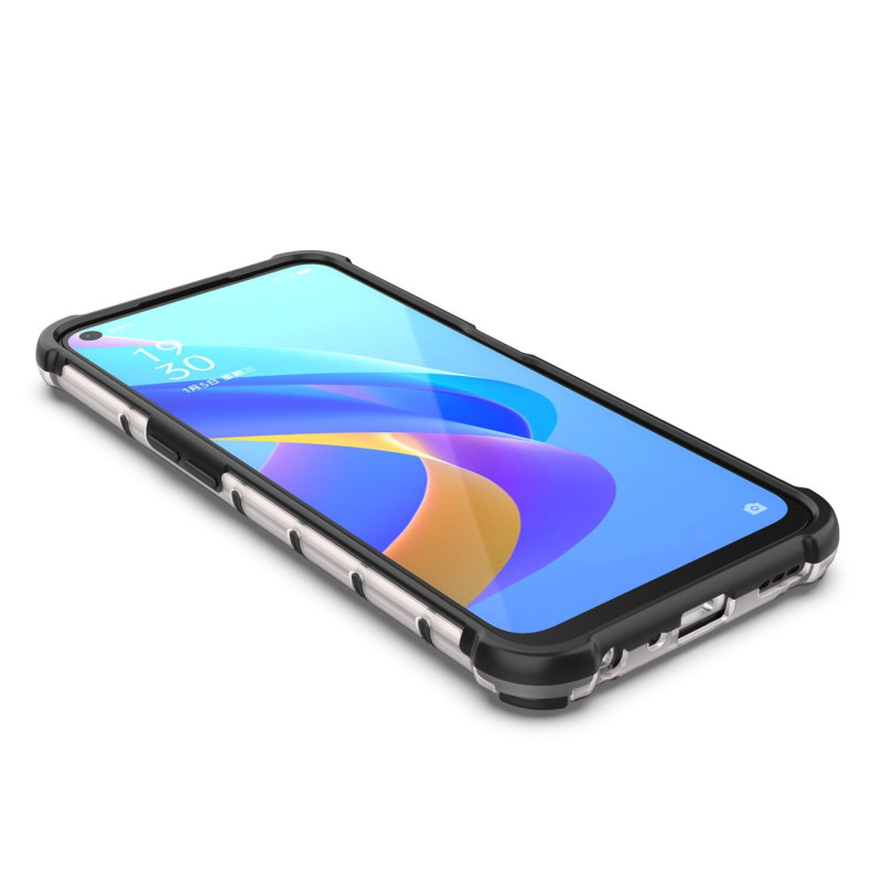 Korinis šarvuotas dėklas su gelio rėmeliu Oppo A76 / Oppo A36 / Realme 9i juodas