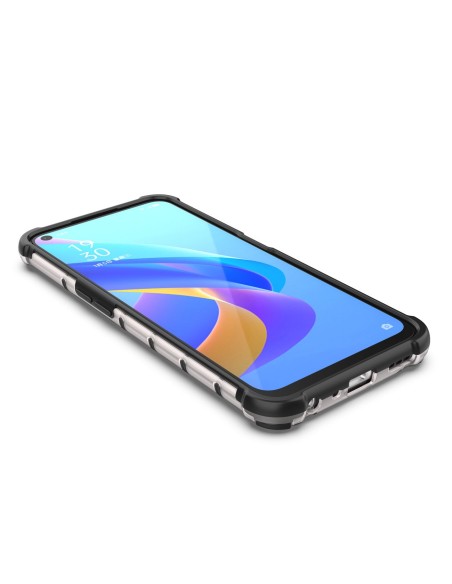 Korinis šarvuotas dėklas su gelio rėmeliu Oppo A76 / Oppo A36 / Realme 9i juodas Korinis šarvuotas dėklas su gelio rėmeliu Oppo A76 / Oppo A36 / Realme 9i juodas