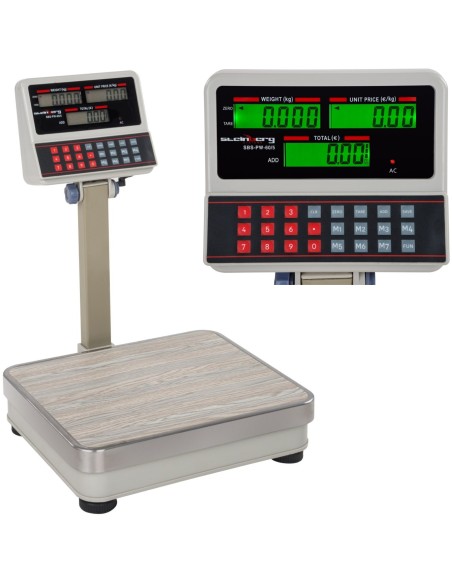Platforminės parduotuvės svarstyklės SBS-PW-60 LCD iki 60kg Platforminės parduotuvės svarstyklės SBS-PW-60 LCD iki 60kg