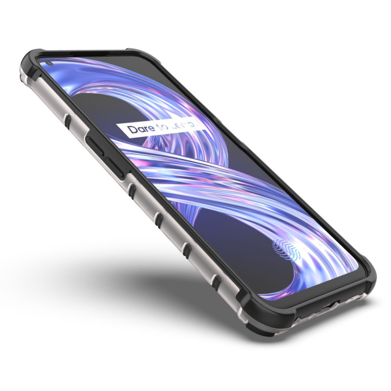 Korinis dėklas, šarvuotas dangtelis su gelio rėmeliu, skirtas Realme 9 Pro, skaidrus