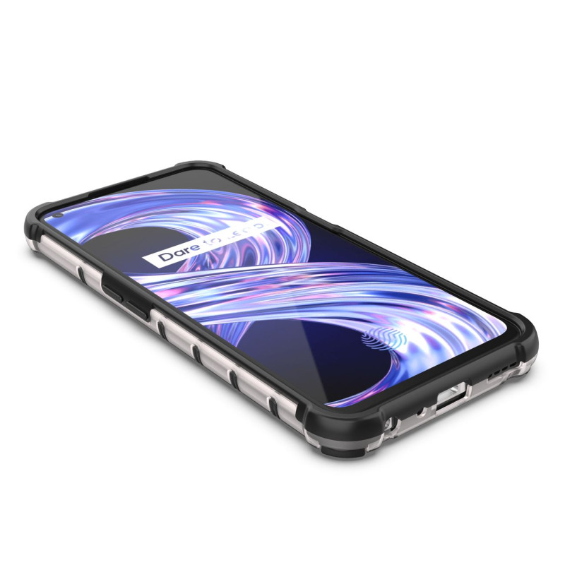 Korinis dėklas, šarvuotas dangtelis su gelio rėmeliu, skirtas Realme 9 Pro, skaidrus