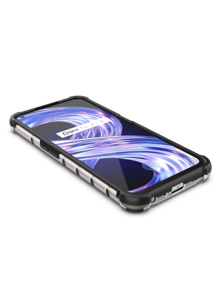 Korinis dėklas, šarvuotas dangtelis su gelio rėmeliu, skirtas Realme 9 Pro, skaidrus Korinis dėklas, šarvuotas dangtelis su gelio rėmeliu, skirtas Realme 9 Pro, skaidrus
