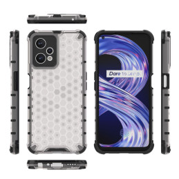 Korinis dėklas, šarvuotas dangtelis su gelio rėmeliu, skirtas Realme 9 Pro, skaidrus