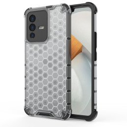 Korinio korpuso šarvuotas dangtelis su gelio rėmeliu Vivo V23 5G skaidrus
