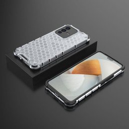 Korinio korpuso šarvuotas dangtelis su gelio rėmeliu Vivo V23 5G skaidrus