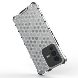 Korinio korpuso šarvuotas dangtelis su gelio rėmeliu Vivo V23 5G skaidrus
