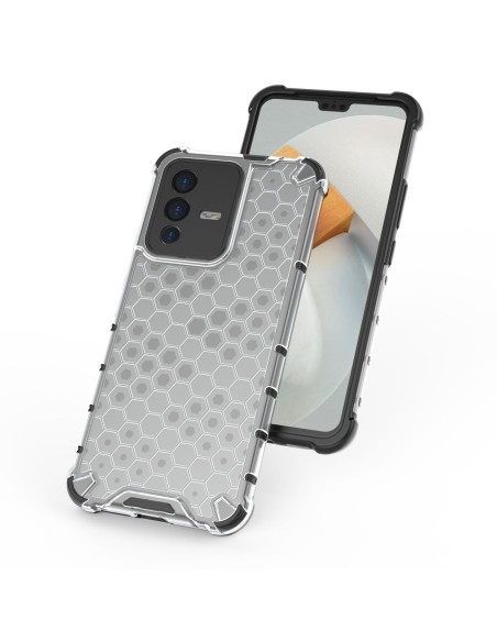 Korinio korpuso šarvuotas dangtelis su gelio rėmeliu Vivo V23 5G skaidrus Korinio korpuso šarvuotas dangtelis su gelio rėmeliu Vivo V23 5G skaidrus