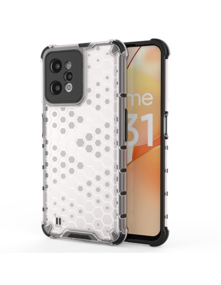 Korinis dėklas, šarvuotas dangtelis su geliniu rėmeliu, skirtas Realme C31, skaidrus