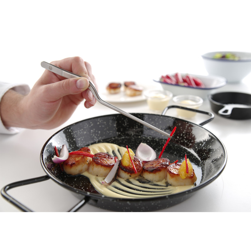 Pincetas pincetas, skirtas dekoruoti besiverčiantį maistą 160mm Hendi 680049