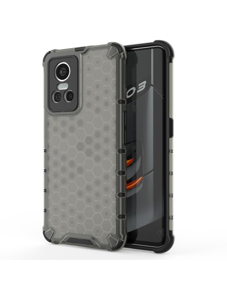 Korinis šarvuotas dėklas su gelio rėmeliu, skirtas Realme GT Neo 3 juodas Korinis šarvuotas dėklas su gelio rėmeliu, skirtas Realme GT Neo 3 juodas