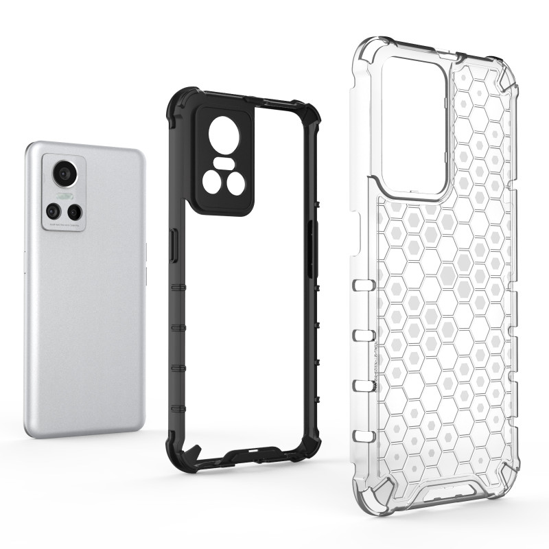 Korinis šarvuotas dėklas su gelio rėmeliu, skirtas Realme GT Neo 3 juodas