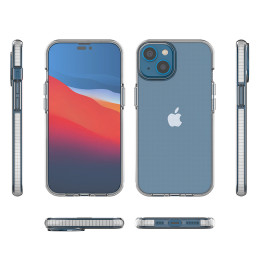 Spring Case iPhone 14 silikoninis dangtelis su rėmeliu, juodas