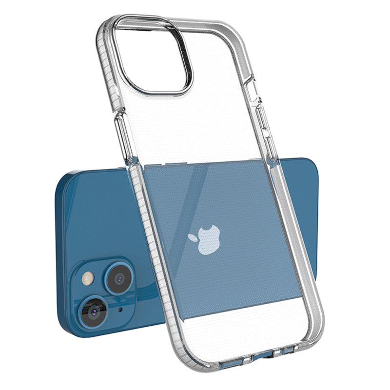 Spring Case iPhone 14 silikoninis dangtelis su rėmeliu, juodas