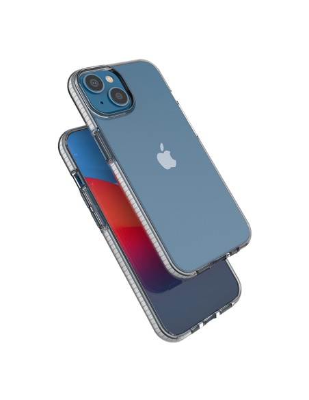 Spring Case iPhone 14 silikoninis dangtelis su rėmeliu, juodas