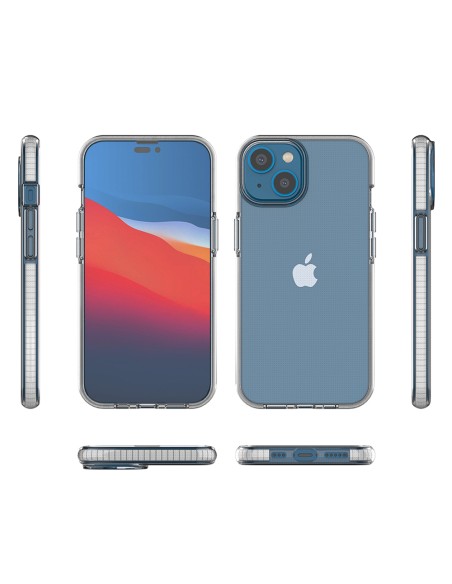 Spring Case iPhone 14 dėklas, silikoninis dangtelis su rėmeliu, šviesiai mėlynas