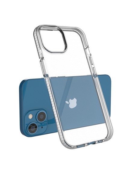 Spring Case iPhone 14 dėklas, silikoninis dangtelis su rėmeliu, šviesiai mėlynas