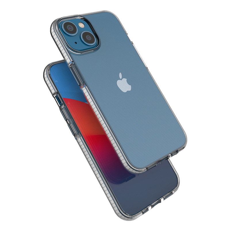 Spring Case iPhone 14 dėklas, silikoninis dangtelis su rėmeliu, šviesiai mėlynas