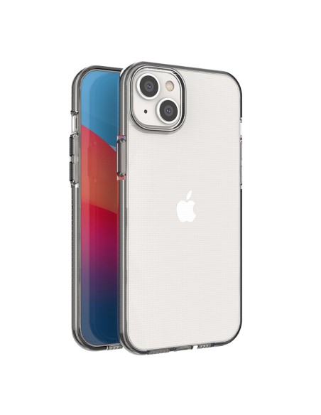 Spring Case iPhone 14 Plus silikoninis dangtelis su rėmeliu, juodas Spring Case iPhone 14 Plus silikoninis dangtelis su rėmeliu, juodas