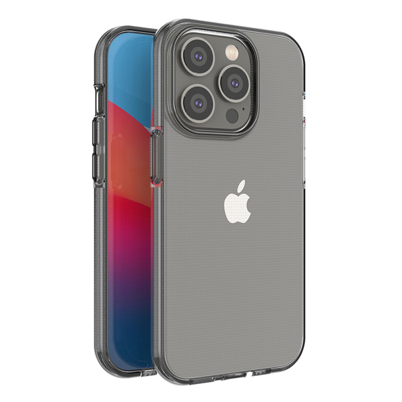 Spring Case iPhone 14 Pro dėklas, silikoninis dangtelis su rėmeliu, juodas Spring Case iPhone 14 Pro dėklas, silikoninis dangtelis su rėmeliu, juodas
