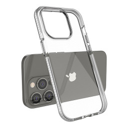Spring Case iPhone 14 Pro dėklas, silikoninis dangtelis su rėmeliu, juodas