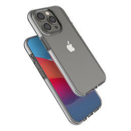 Spring Case iPhone 14 Pro dėklas, silikoninis dangtelis su rėmeliu, juodas