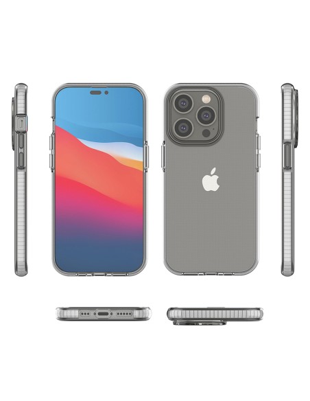 Spring Case iPhone 14 Pro dėklas, silikoninis dangtelis su rėmeliu, šviesiai rožinis