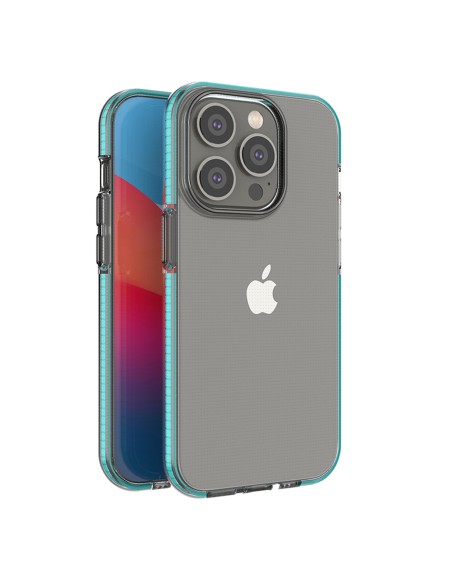 Spring Case iPhone 14 Pro dėklas, silikoninis dangtelis su rėmeliu, šviesiai mėlynas Spring Case iPhone 14 Pro dėklas, silikoninis dangtelis su rėmeliu, šviesiai mėlynas