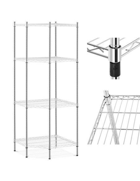 Metalinė kampinė knygų spinta su 4 ažūrinėmis lentynomis iki 1 t 1000 kg 68x68x180 cm Metalinė kampinė knygų spinta su 4 ažūrinėmis lentynomis iki 1 t 1000 kg 68x68x180 cm