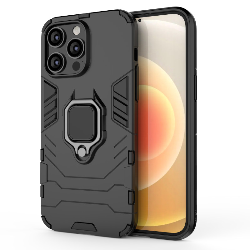 Ring Armor dėklas iPhone 14 Pro, šarvuotas dangtelis, magnetinis žiedo laikiklis, juodas Ring Armor dėklas iPhone 14 Pro, šarvuotas dangtelis, magnetinis žiedo laikiklis, juodas