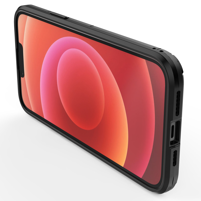 Ring Armor dėklas iPhone 14 Pro, šarvuotas dangtelis, magnetinis žiedo laikiklis, juodas