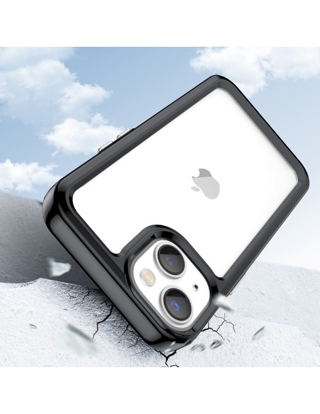 Outer Space Case iPhone 14 Plus kietas dėklas su gelio rėmeliu, juodas